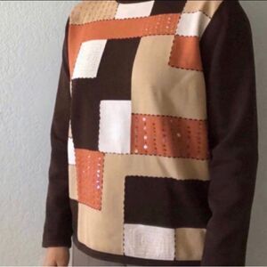 Alfred Dunner brown blouse,size M